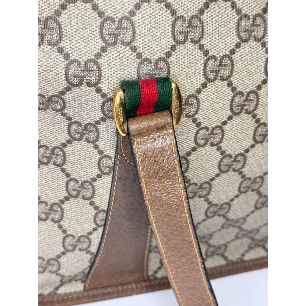 Vintage Gucci GG Supreme Web Sherry Line PVC Boston Bag Purse Italy - Picture 8 of 15